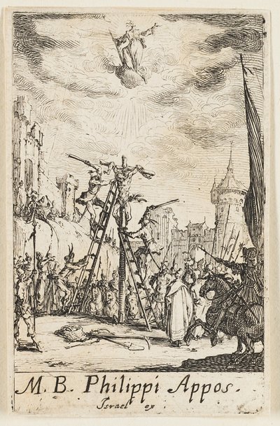 Martirio di San Filippo, ottava tavola da I martiri degli Apostoli da Jacques Callot