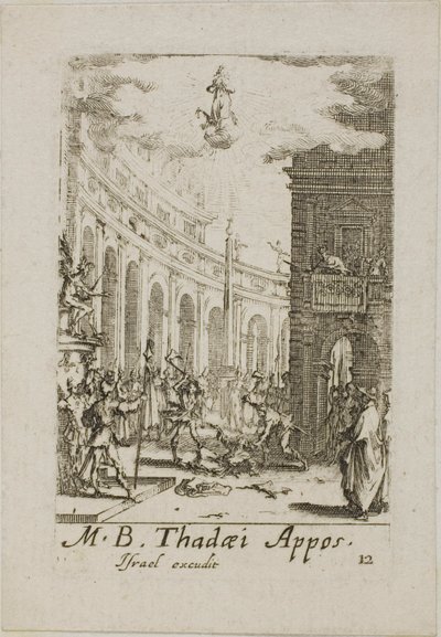 Martirio di San Taddeo, tavola dodici da I martiri degli Apostoli da Jacques Callot
