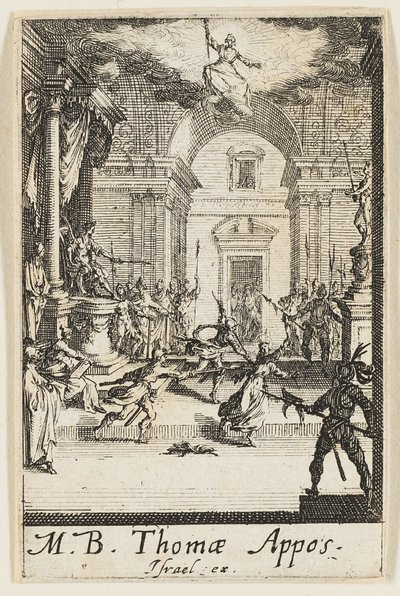 Martirio di San Tommaso, sesta tavola da I martiri degli Apostoli da Jacques Callot