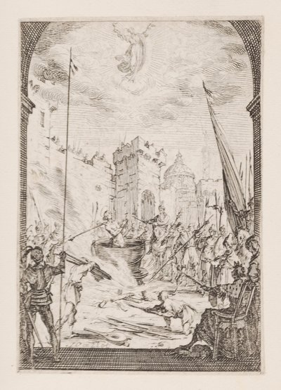 Martirio di San Giovanni Evangelista, n. 2 da Il martirio degli apostoli da Jacques Callot