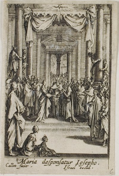 Maria sposa Giuseppe, da La vita della Vergine da Jacques Callot
