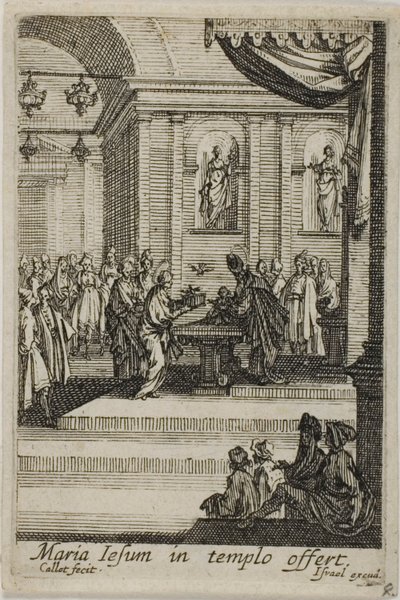 Maria che presenta Cristo al Tempio, da La vita della Vergine da Jacques Callot
