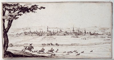Nancy in lontananza: segugi che inseguono una lepre da Jacques Callot