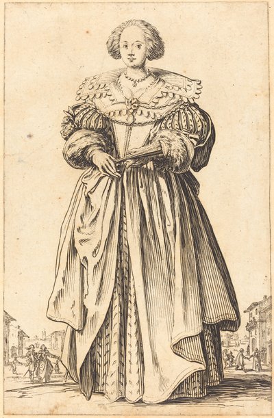 Nobile donna con ventaglio da Jacques Callot