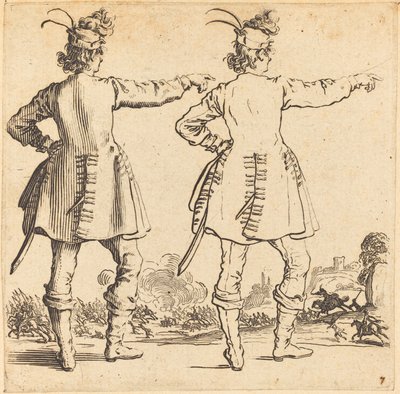 Ufficiale con piume nel cappello, visto da dietro da Jacques Callot
