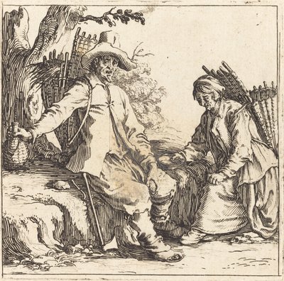 Coppia di contadini a riposo da Jacques Callot
