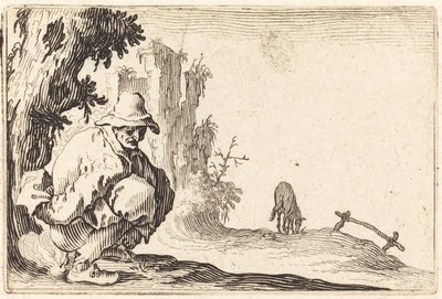 Contadino che defeca da Jacques Callot