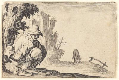 Contadino che defeca da Jacques Callot