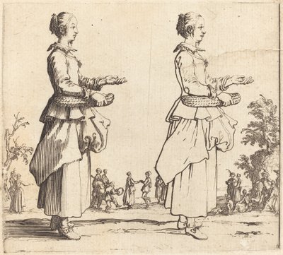 Contadina con Cesto, di Profilo, Rivolta a Destra da Jacques Callot