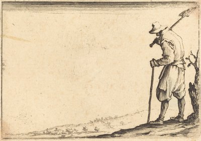 Contadino con pala sulla spalla da Jacques Callot