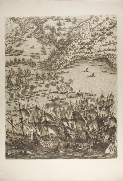 Tavola cinque da La Siège de la Rochelle da Jacques Callot
