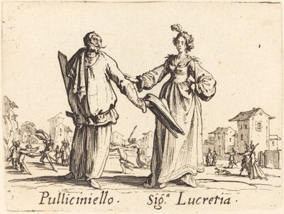 Pulliciniello e Siga. Lucretia da Jacques Callot
