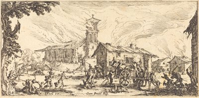 Devastazione e incendio di un villaggio da Jacques Callot