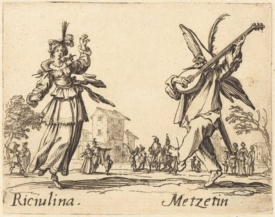 Riciulina e Metzetin, c. 1622 da Jacques Callot
