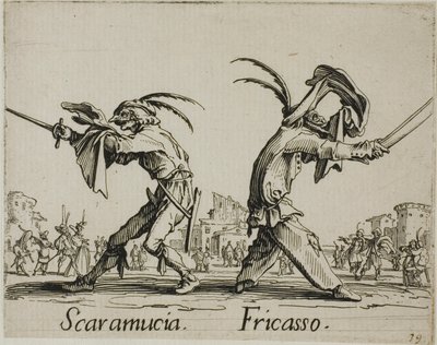 Scaramuccia - Fricasso, plate 11 from Balli di Sfessania da Jacques Callot