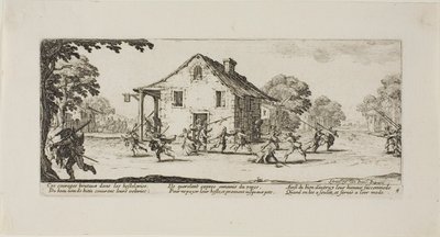 Scena di saccheggio, quarta tavola da Le miserie della guerra da Jacques Callot