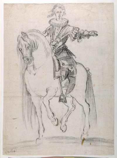 Schizzo per Luigi XIII a cavallo da Jacques Callot