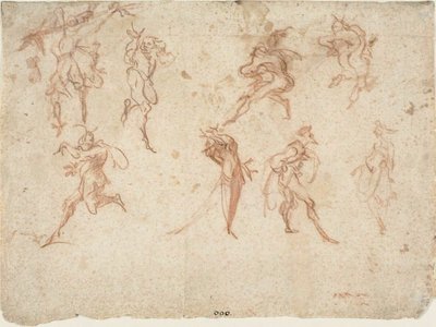 Bozzetti per i Balli di Sfessania (recto) Bozzetti di ballerini (verso) da Jacques Callot