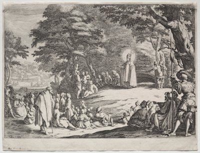 San Amo che predica in un bosco da Jacques Callot