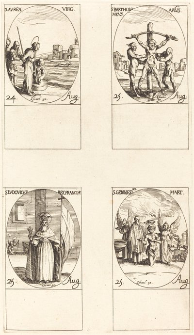 Santa Aurea; San Bartolomeo; San Luigi; San Genesio da Jacques Callot