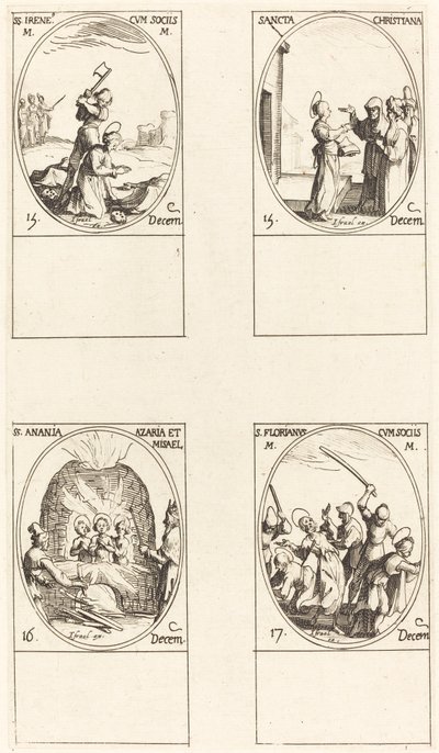 Santa Bibiana; San Birino; Santa Barbara; San Saba da Jacques Callot