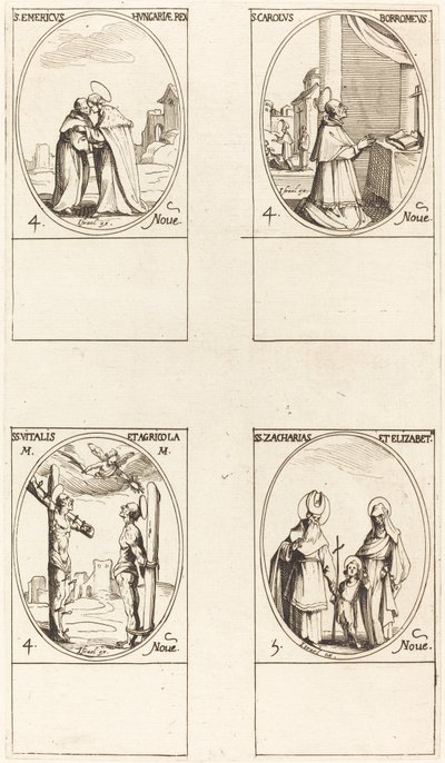 San Emerico; San Carlo Borromeo; San Vitale e Agricola; Santi Zaccaria ed Elisabetta da Jacques Callot