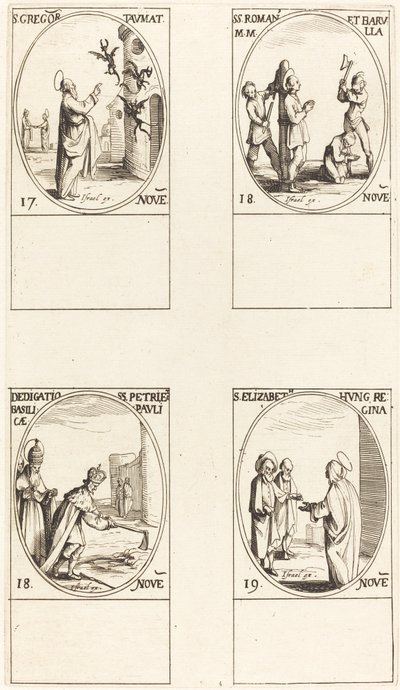 San Gregorio; Santi Romano e Barulla; Dedicazione delle Basiliche dei SS. Pietro e Paolo da Jacques Callot
