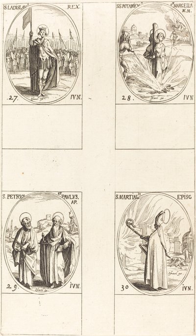 San Ladislao; Santi Potamiana e Marcella; Santi Pietro e Paolo, Apostoli; San Marziale da Jacques Callot
