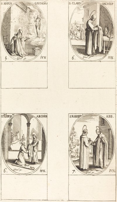 Santa Maria Gaudioru; San Claudio; San Norberto; San Roberto da Jacques Callot