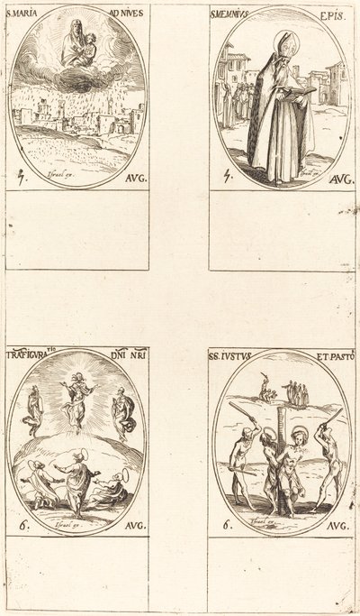 Santa Maria della Neve; San Memmio, Vescovo; La Trasfigurazione; Santi Giusto e Pastore da Jacques Callot