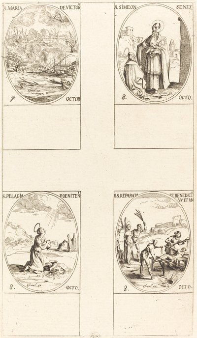 Santa Maria della Vittoria, San Simeone, Profeta, Santa Pelagia, Sante Reparata e Benedicta da Jacques Callot