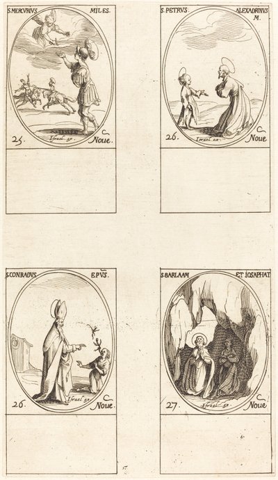 San Mercurio; San Pietro di Alessandria; San Corrado; Santi Barlaam e Giosafat da Jacques Callot
