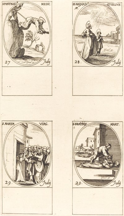 San Pantaleone, Santi Nazario e Celso, Santa Marta, Santa Beatrice da Jacques Callot