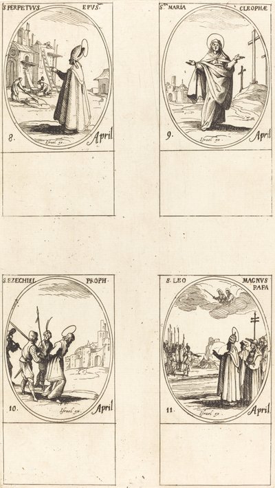 San Perpetuo; Santa Maria di Cleofa; San Ezechiele; San Leone Magno da Jacques Callot