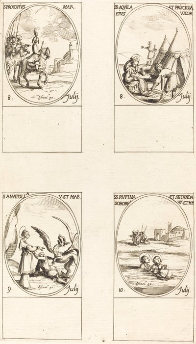 San Procopio; Santi Aquila e Prisca; Santa Anatolia; Sante Rufina e Seconda da Jacques Callot
