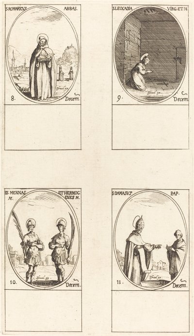 San Romarico; Santa Leocadia; Santi Menna e Ermogene; San Damaso da Jacques Callot