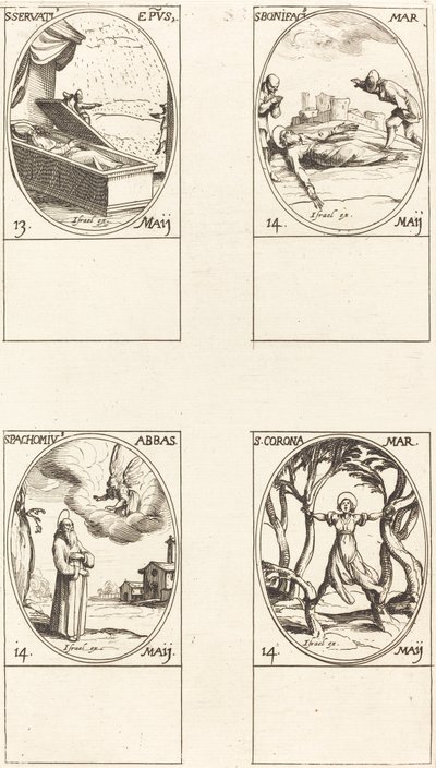 San Servazio; San Bonifacio; San Pacomio; Santa Corona da Jacques Callot