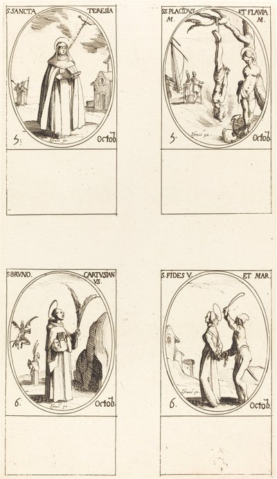 Santa Teresa; San Placido e Flavia; San Bruno; Santa Fede da Jacques Callot
