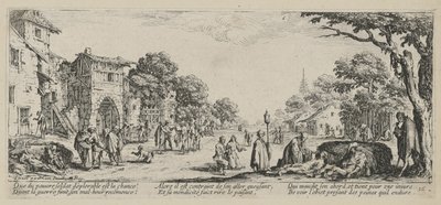 Morenti sul ciglio della strada, tavola 16 della serie "Miserie della guerra" da Jacques Callot