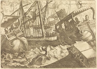 Tempesta al largo della costa di Barcellona da Jacques Callot