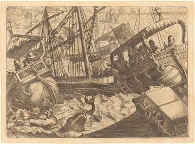 Tempesta al largo della costa di Barcellona da Jacques Callot