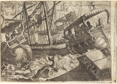 Tempesta al largo della costa di Barcellona [recto] da Jacques Callot