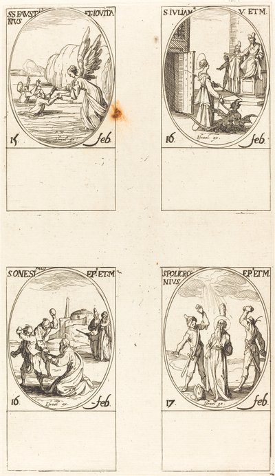 Santi Faustino e Giovita; Santa Giuliana; San Onesimo; San Policronio da Jacques Callot