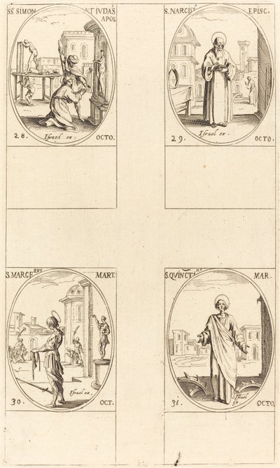 Santi Simone e Giuda, Apostoli; San Narciso; San Marcello; San Quintino da Jacques Callot