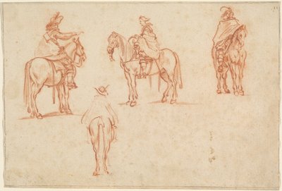 Studio di quattro cavalieri da Jacques Callot