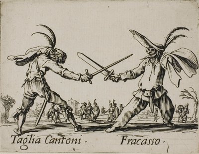 Taglia Cantoni - Fracasso, tavola 24 da Balli di Sfessania da Jacques Callot