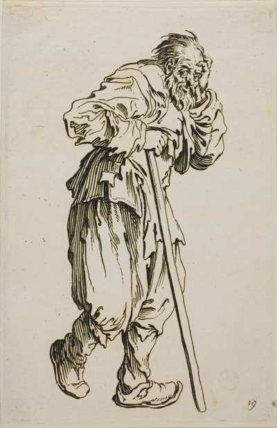 Il mendicante con le stampelle, tavola sedici da I mendicanti da Jacques Callot