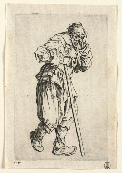 I Mendicanti: Mendicante Appoggiato a un Bastone da Jacques Callot