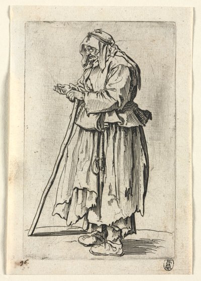 I mendicanti: Mendicante donna che viene a ricevere elemosine da Jacques Callot