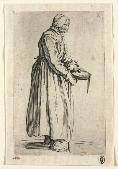 I mendicanti: Mendicante con la sua ciotola delle elemosine, c. 1623 da Jacques Callot